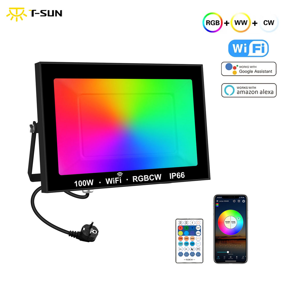 Outdoor Power Outlet Wifi - T-شروق الشمس 100 واط RGB الذكية