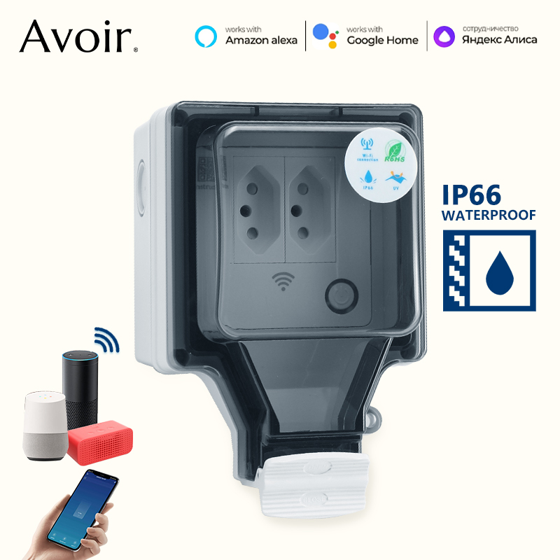 Outdoor Power Outlet Wifi - Avoir Tuya Wifi الذكية المقبس IP66