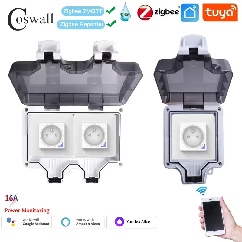 Outdoor Power Outlet Wifi - مقبس فرنسي قياسي مقاوم للماء ،