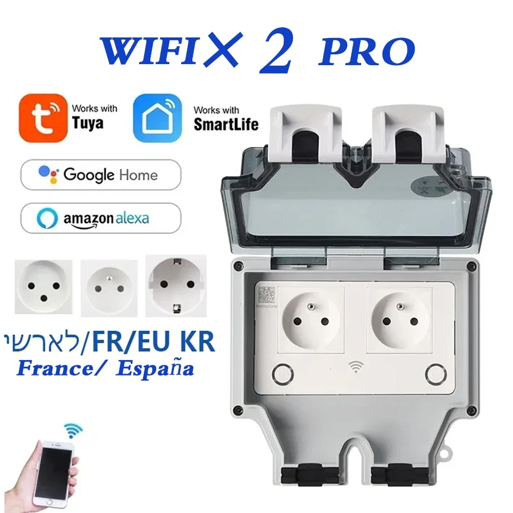 Outdoor Power Outlet Wifi - Tuya مقاوم للماء مقبس الحائط الكهربائي
