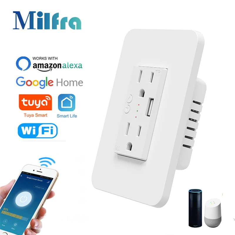 Outdoor Power Outlet Wifi - مقبس ذكي بجدار مزدوج واي فاي