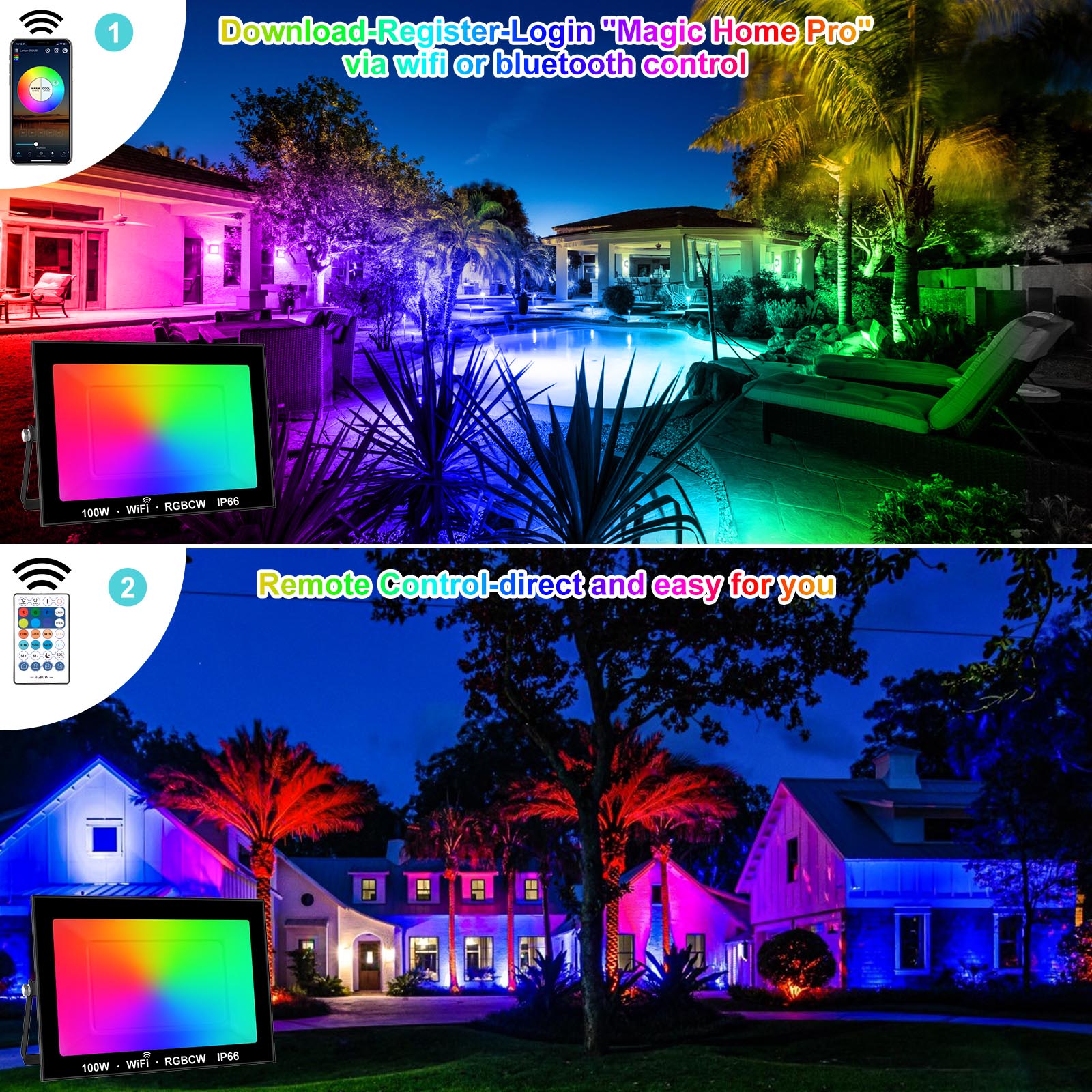 T-شروق الشمس 100 واط RGB الذكي - مراجعة Outdoor Power Outlet Wifi وسعره
